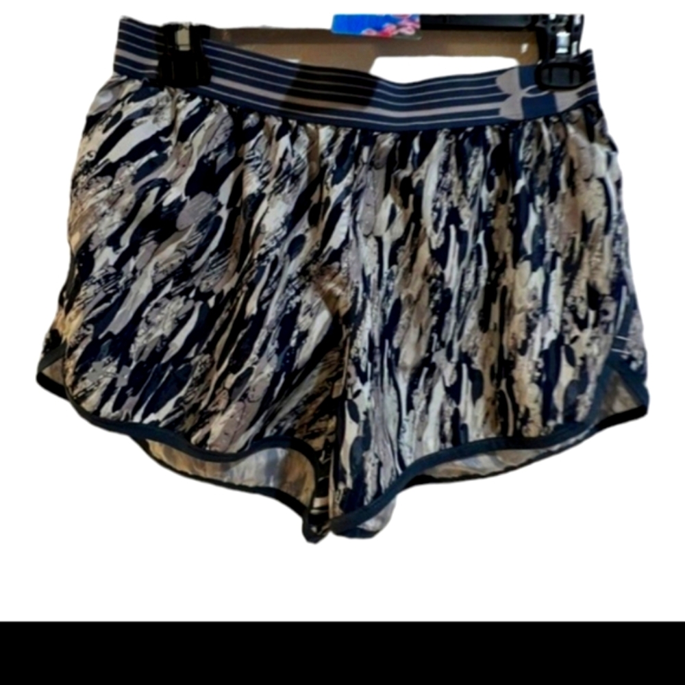 Under Armour‎ Fly By Running Shorts Blue Grey Abstract Print Womens Athletic
